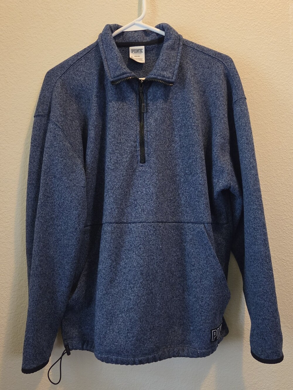 Pink By VS  Marled Fleece Quarter-Zip Pullover